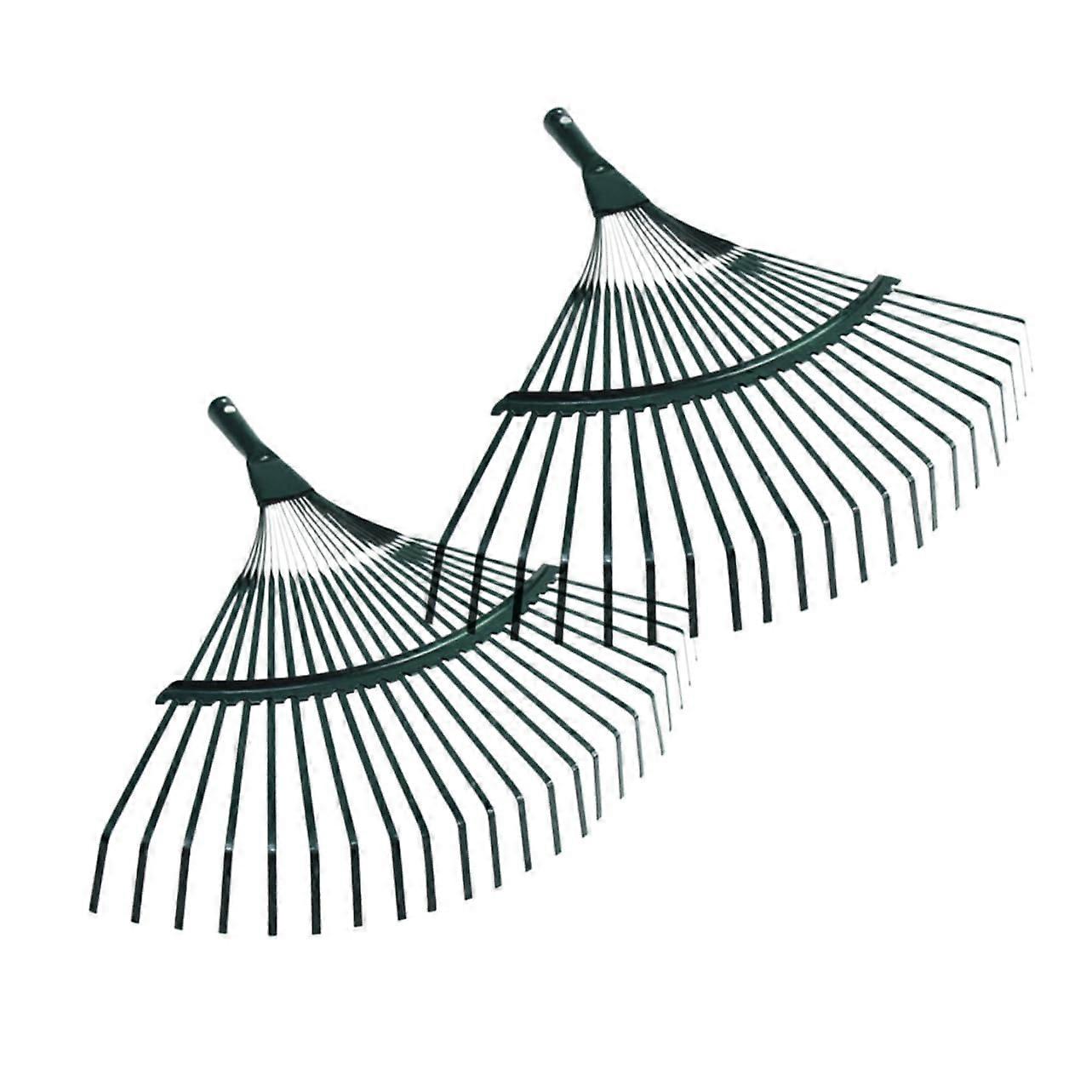2 Pieces Garden Rake Wooden Handle Practical Leaf Rake for Garden Cleaning and Maintenance Random Random Color