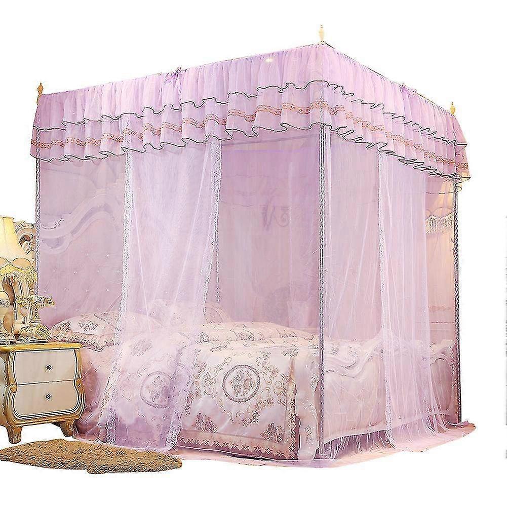 Luxury Princess Four Corner Post Bed Canopy with Mosquito Net - Elegant Bedding Solution (Large Size)