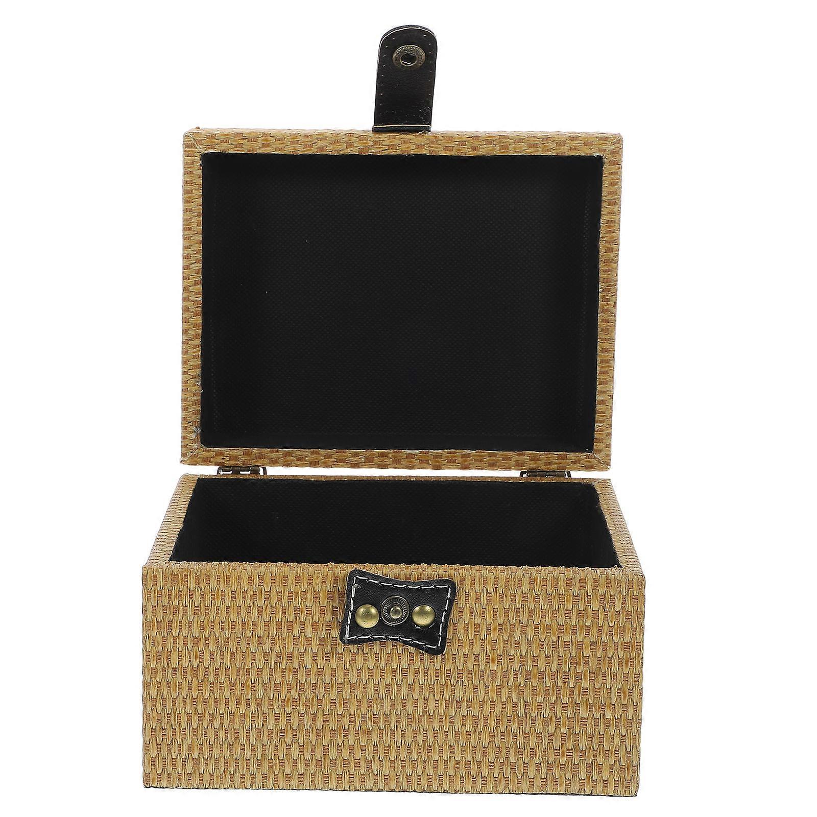 Wooden Storage Box with Lid for Kitchen Use Multi Color Jewelry Organizer Case Small Keepsake Box 7.5 x 5.2 x 3.1 inches