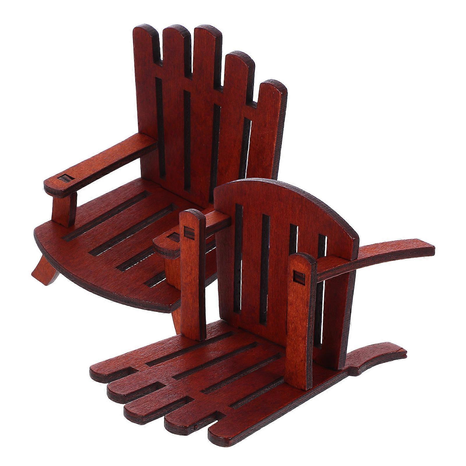 Mini Beach Chairs Hand Carved Wooden Dollhouse Furniture for Creative Miniature Scenes Lightweight & Portable Craft Accessories for Dollhouse