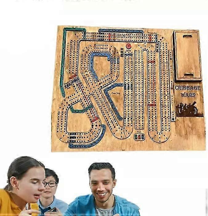 Cribbage Wars Board Game,2024new Wooden Cribbage Board Game Set