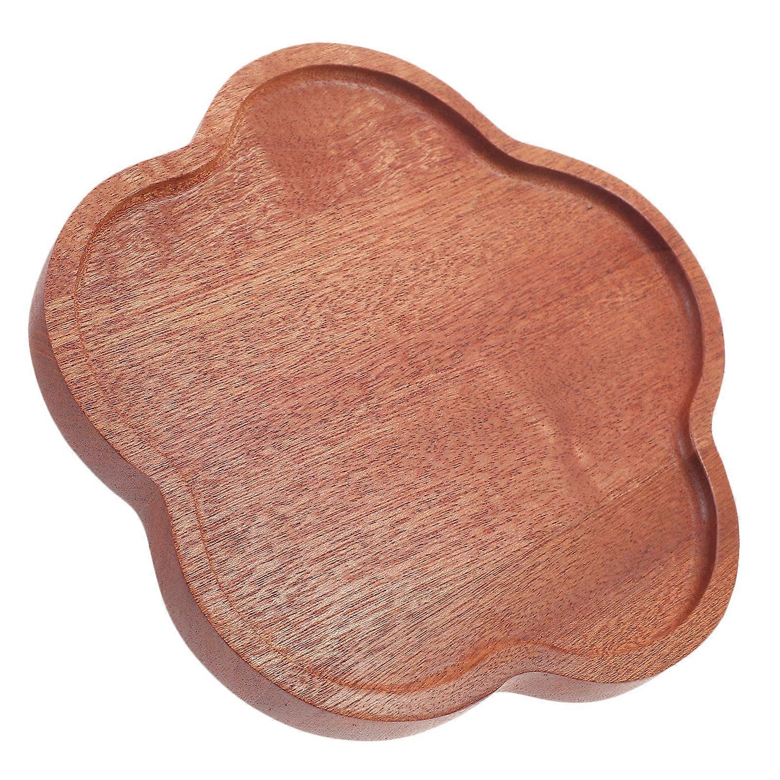Petal Shaped Wooden Plate for Home Use Brown Color Strong and 1pc