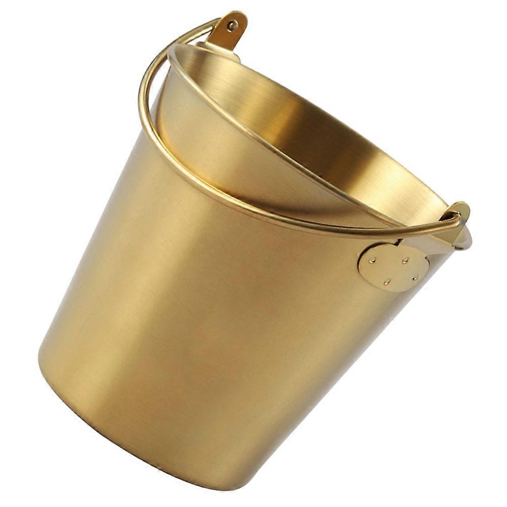 Stainless Steel Snack Storage Bucket with Handle – Food Container for French Fries, Fried Chicken, Ice & Snacks – Smooth Surface Holder for Home and