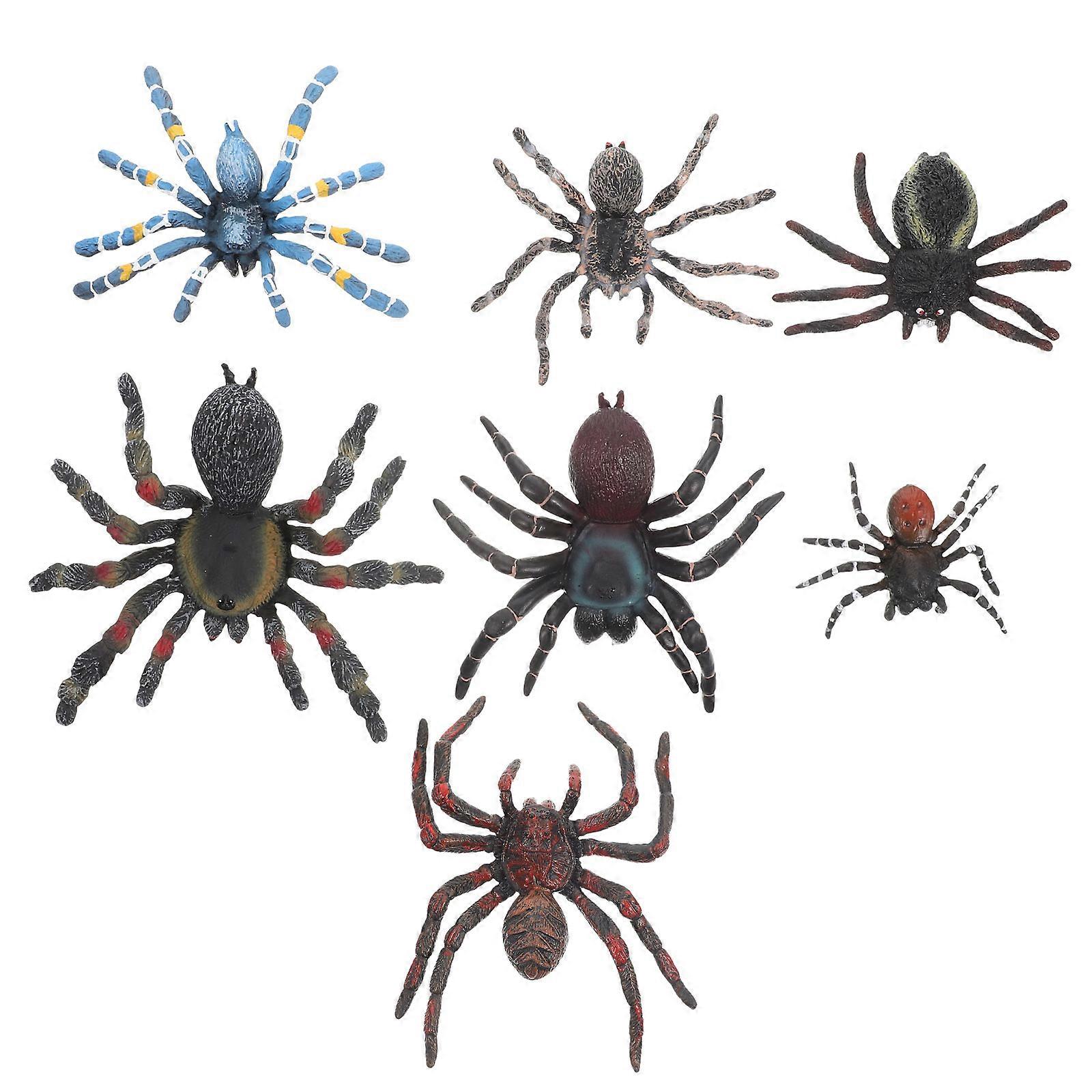 Prank Spider Model Ideal For Halloween Home Decor Assorted Color 7Pcs