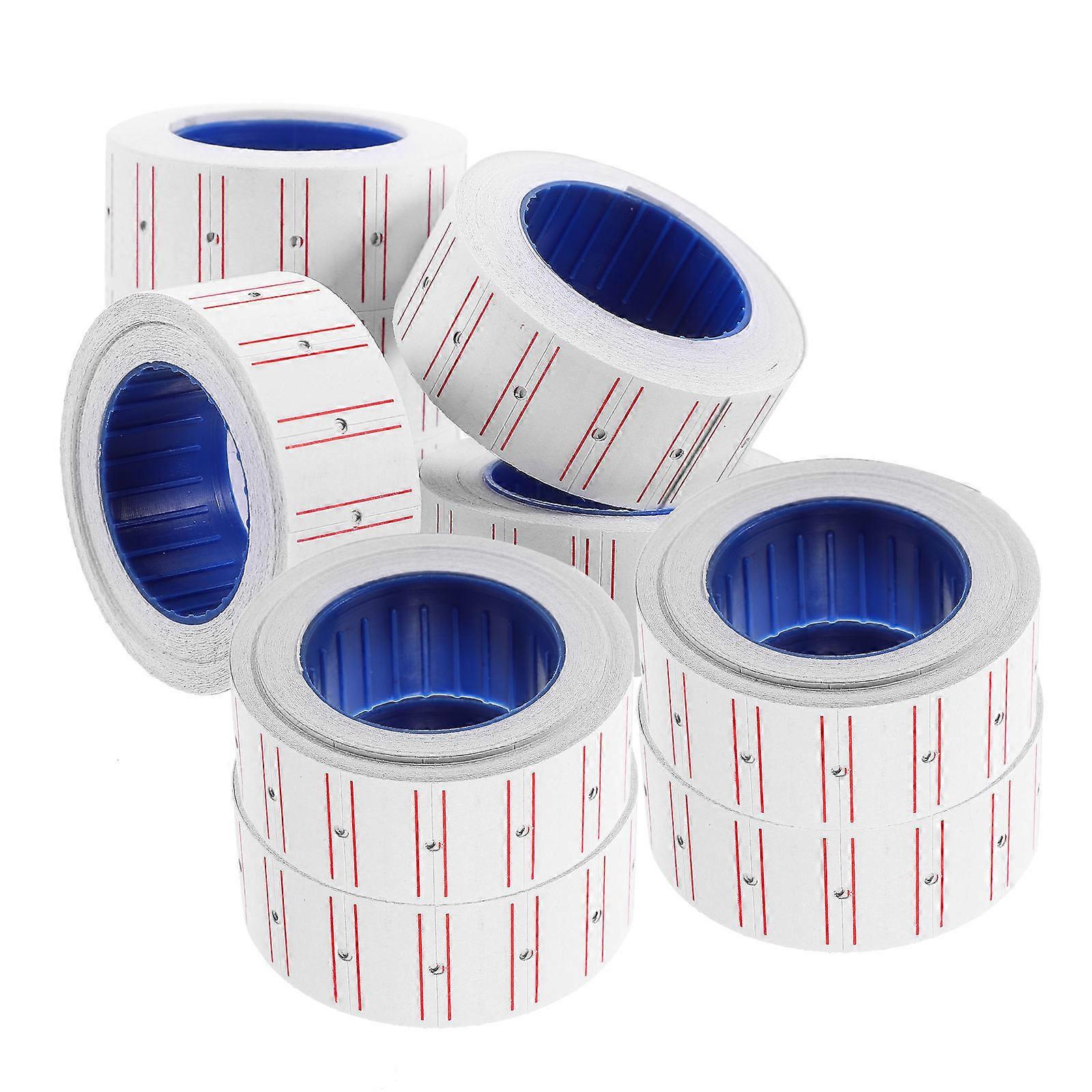 It sounds like you're looking for **adhesive paper price tags** for use in a **retail store**, specifically ones that are:
in **10 rolls**
