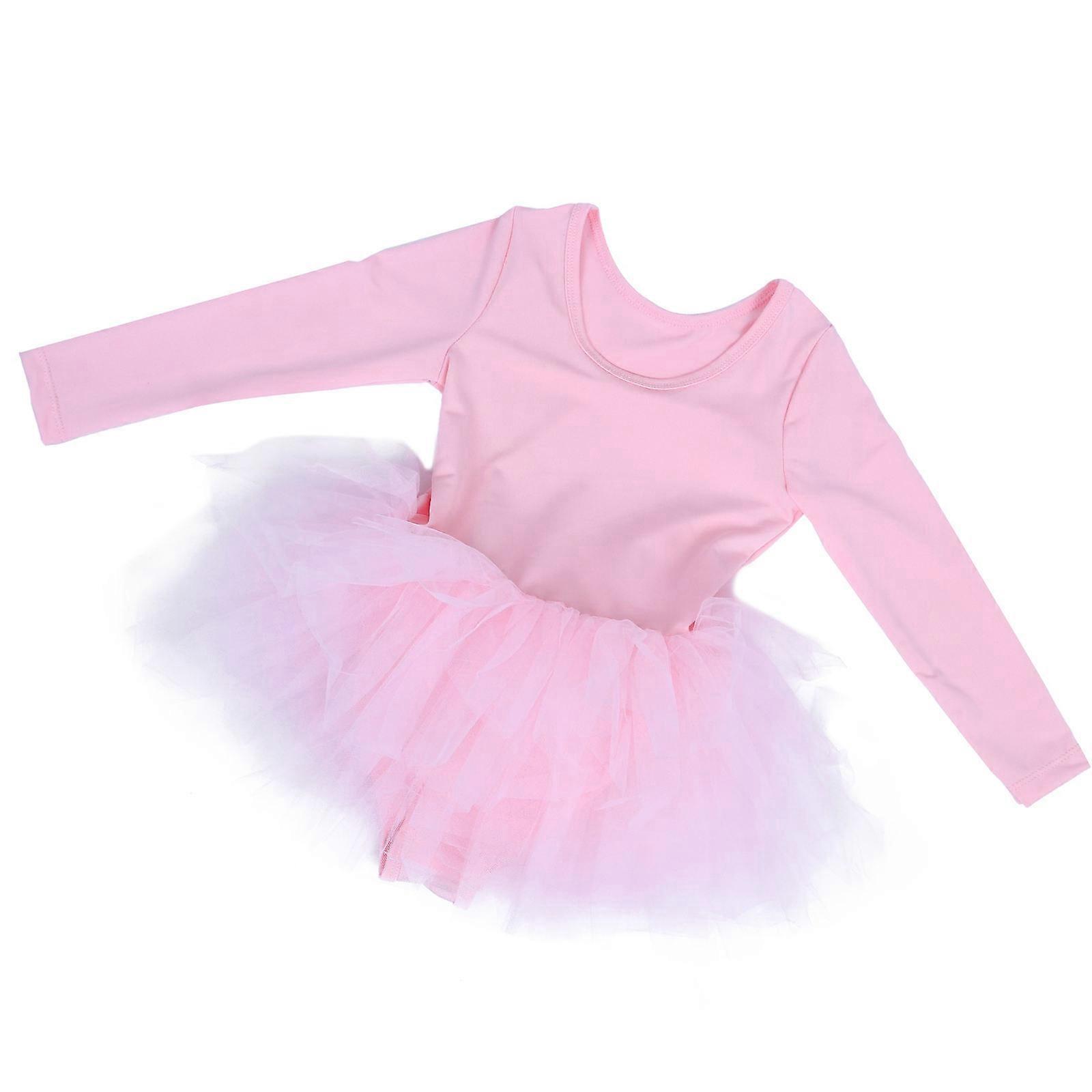 Dance Outfits For Girls Long Sleeved Gym Clothes Suitable For Dancing Training Pink 1Set