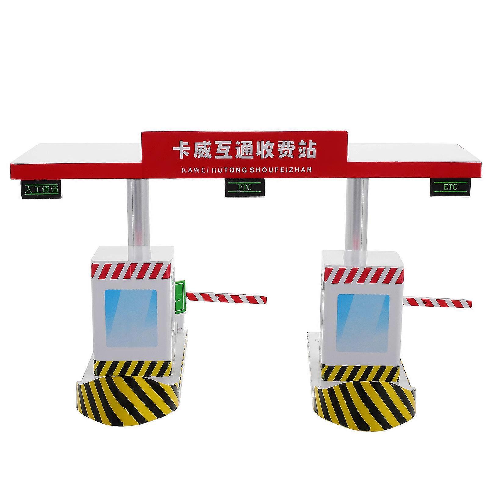 Plastic Toll Booth Playset Realistic Highway Model for Kids Boys Multi 6.5x4.3 Inches