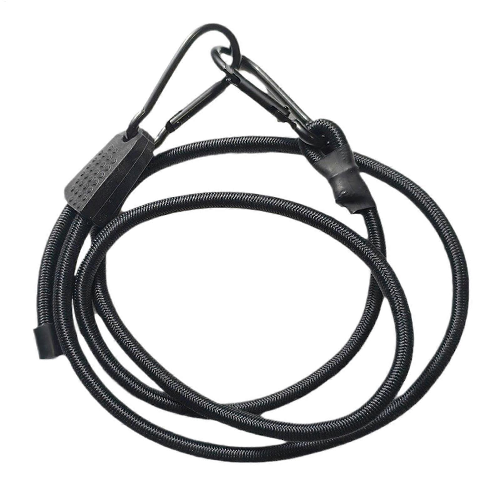 Adjustable Bungee Cords with Clips | Portable Truck Bungee Straps, UV-Resistant Black Elastic Trunk Tie Downs for Luggage