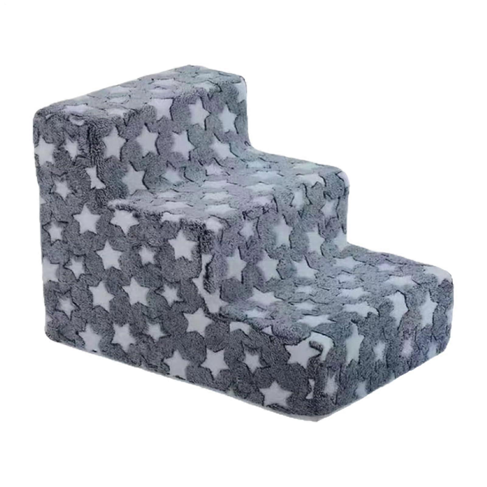 Dog Stair - 3-Step Dog Ramp For Sofa, Non-Slip Pet Steps, High-Density Foam, Removable Cover, Blue
