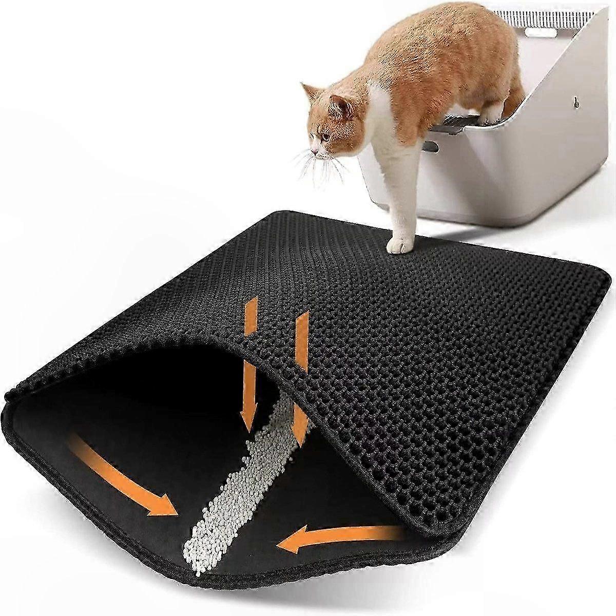 Double Layer Foldable Cat Litter Mat, Washable & Durable, Easy to Clean, Wear-Resistant Pet Accessory