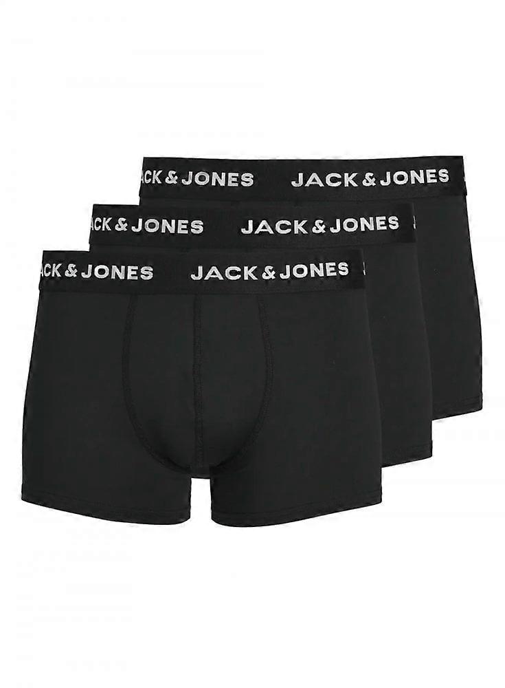 Men's JACK & JONES Jack & Jones Jacbase Underwear Microfiber 3 Pack Trunks Black