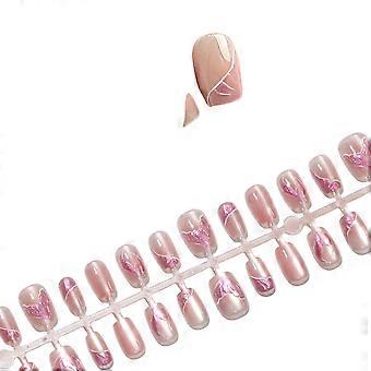 Handmade nail wraps, Medium-short length glittery cat-eye style, None, Daily nail art