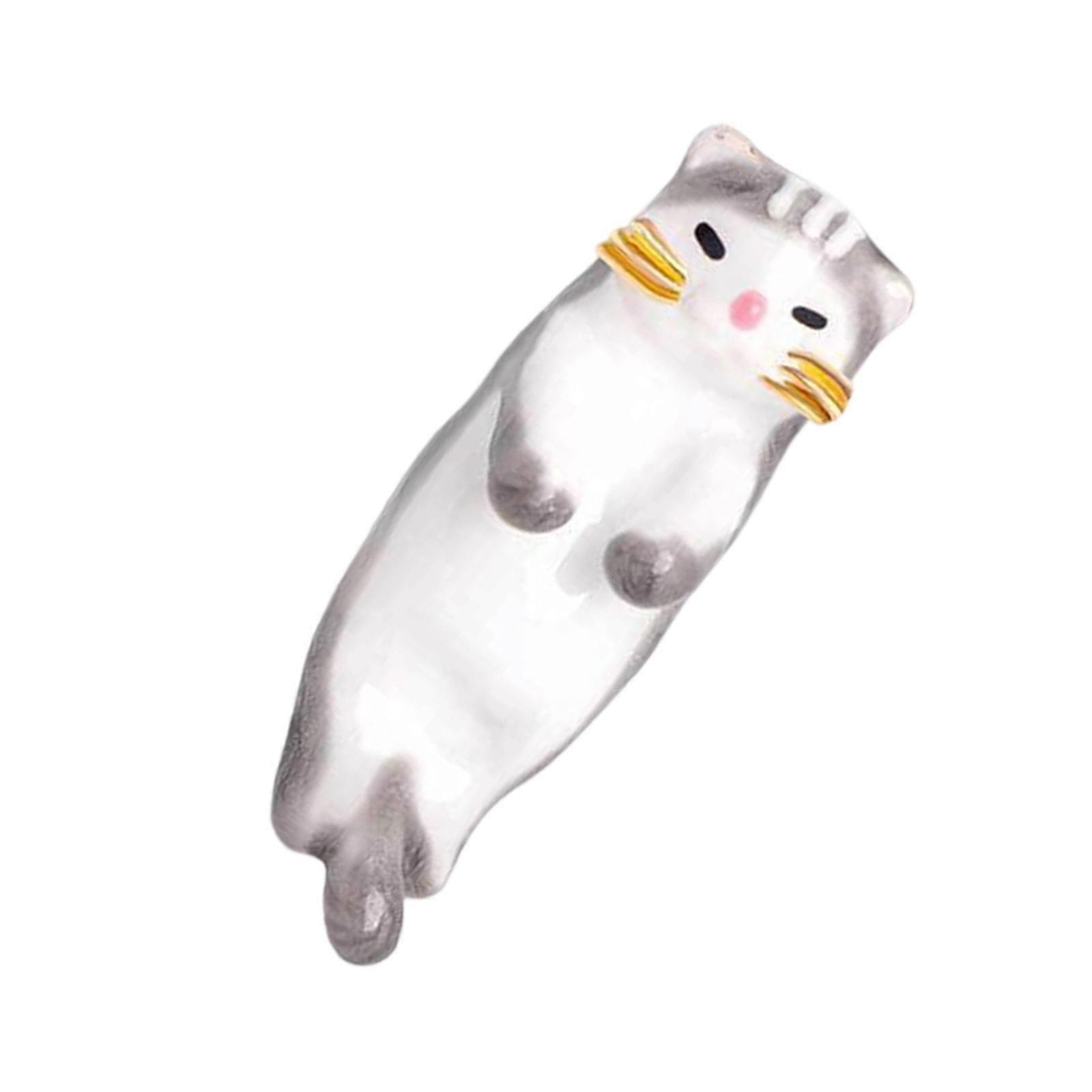 Versatile Feline Design Pin With User Friendly Finish Lightweight Wearable Art For Caps And Handbags  Gray