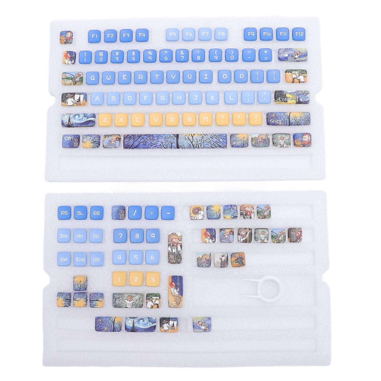 Mechanical Keyboard Keycaps PBT MSA Crystal Pudding 122 Keys Universal Set