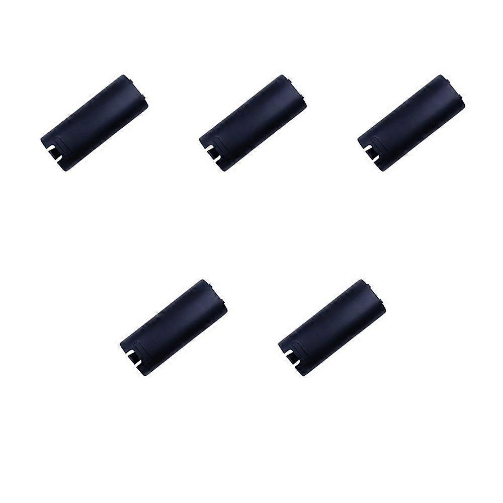 For WII Handle Batteries Cover Rear Shell Cover Right Handle Battery Rear Protective Cover Battery Compartment Cover (5 PCS Black)