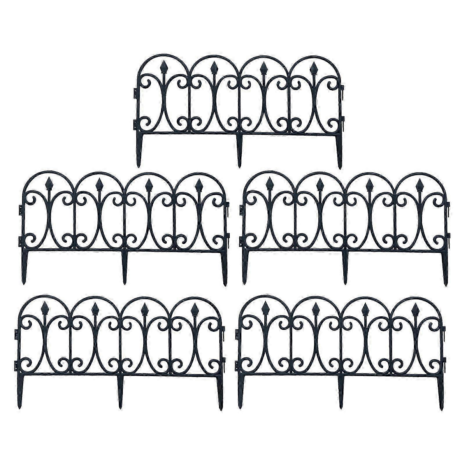 5pcs Removable Patchwork Plastic Fence Garden Barrier Small Fence