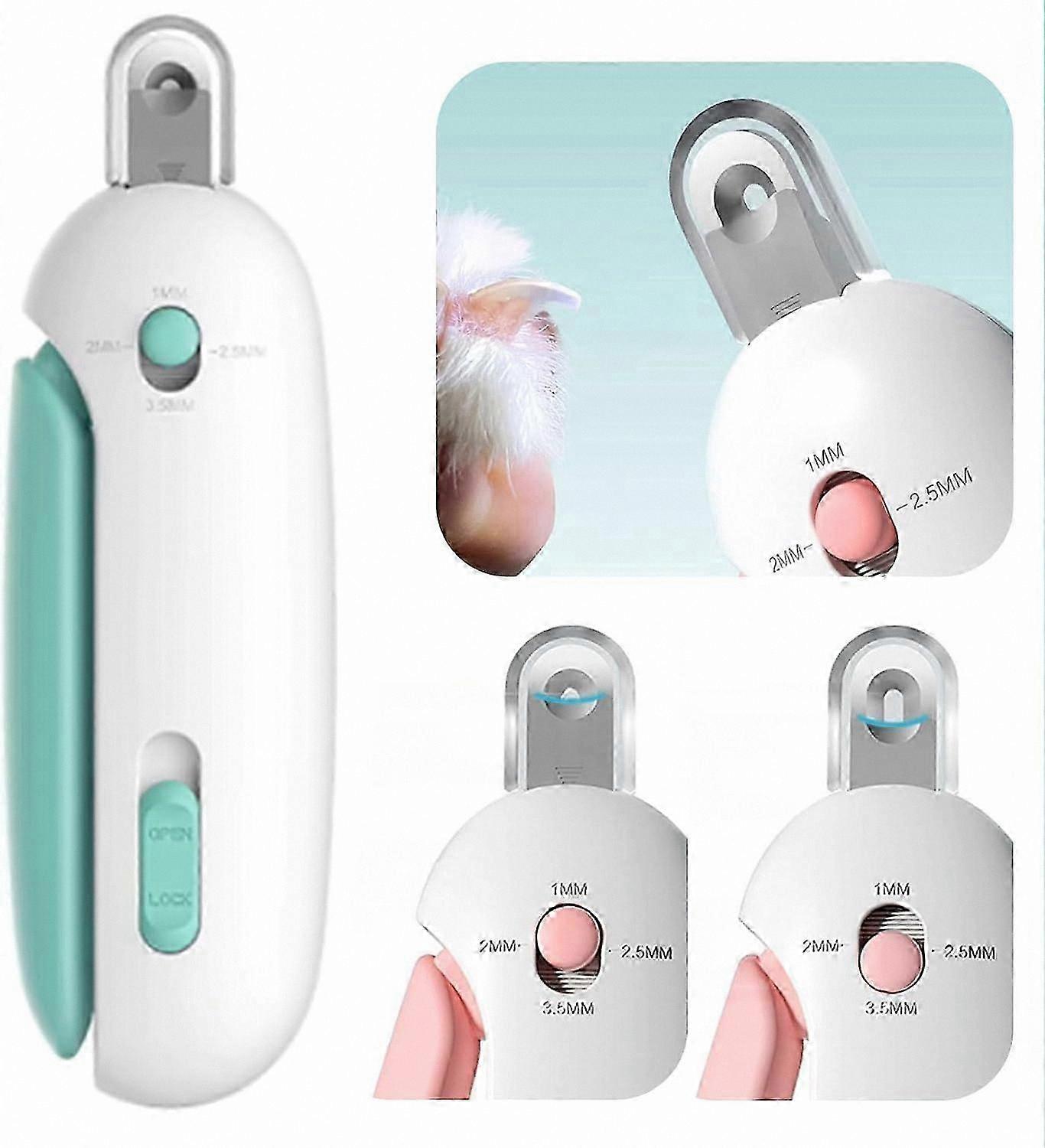 Adjustable Pet Nail Clippers with Circular Cut Hole, Safe Trimmer for Cats and Dogs, 1/2/2.5/3.5mm Sizes