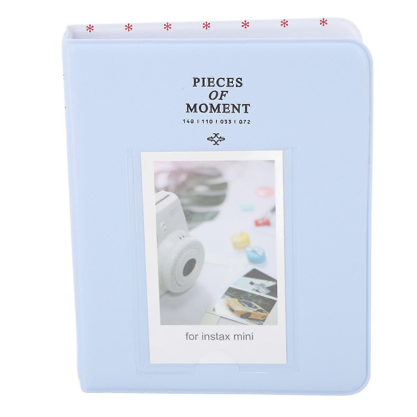 64 Pockets Photo Album Portable 3in PU Leather Card Binder Photo Album for Mini 12 11 9 Blue