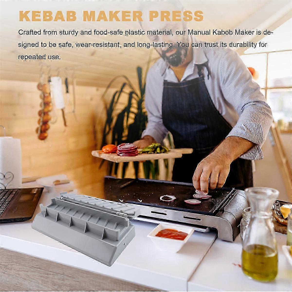 Large Kebab Maker Press, Gray Plastic Kabab, Manual Kabob Mould