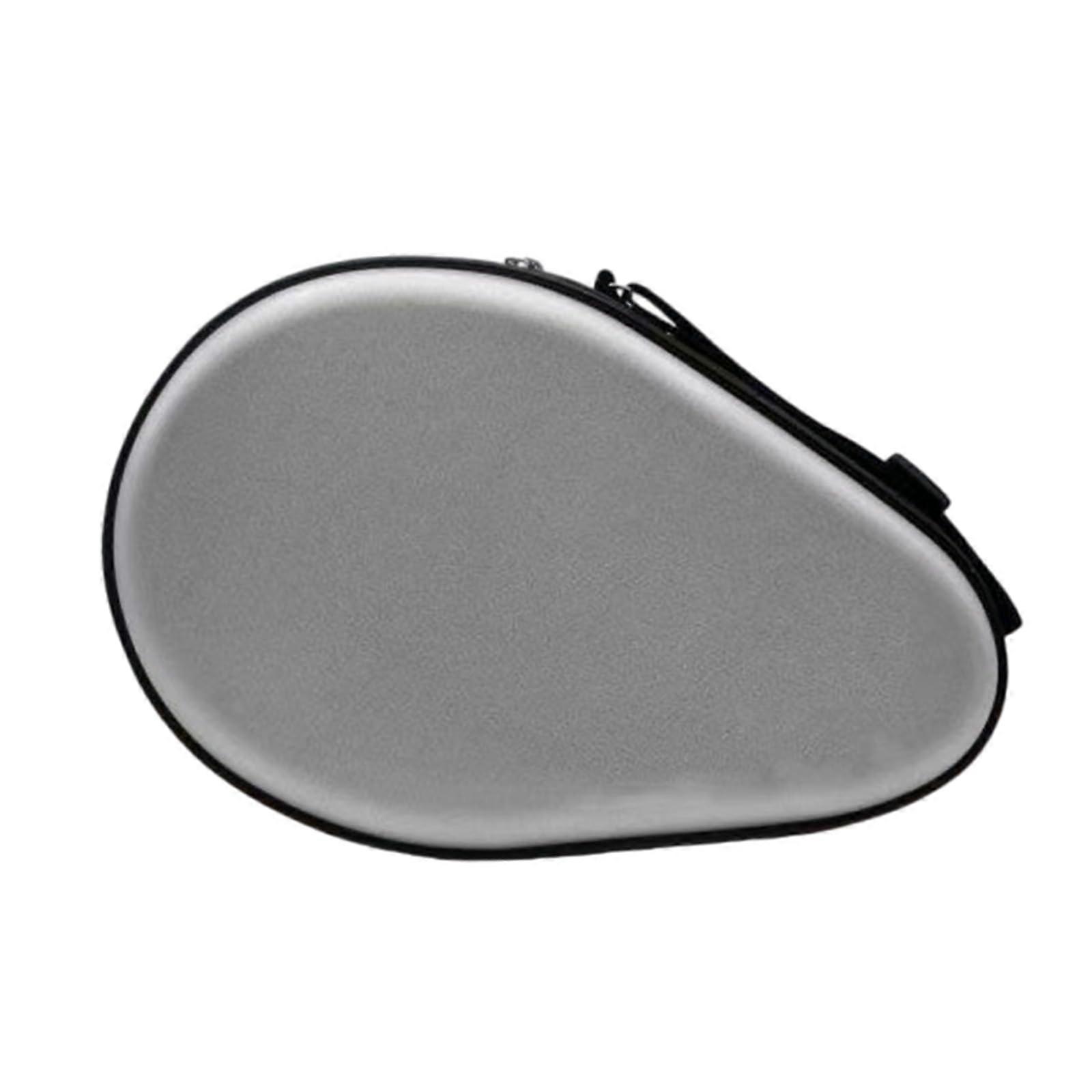 Table Tennis Rackets Bag Gourd Shape Holds 2 Rackets Waterproof Zippers Silver Ping Pong Paddle Storage Case