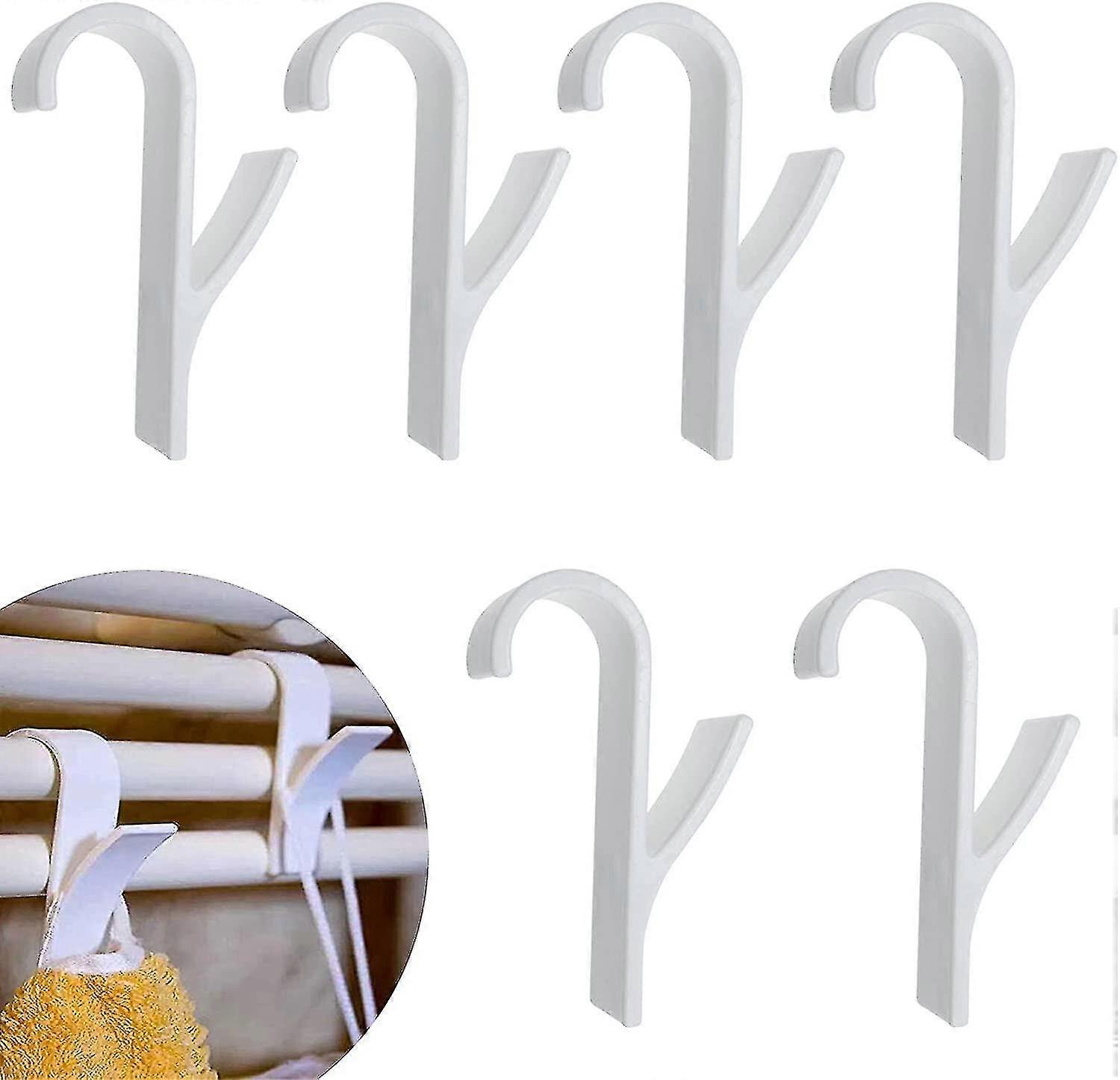 6-piece plastic bathroom hook rack, sturdy, durable and versatile