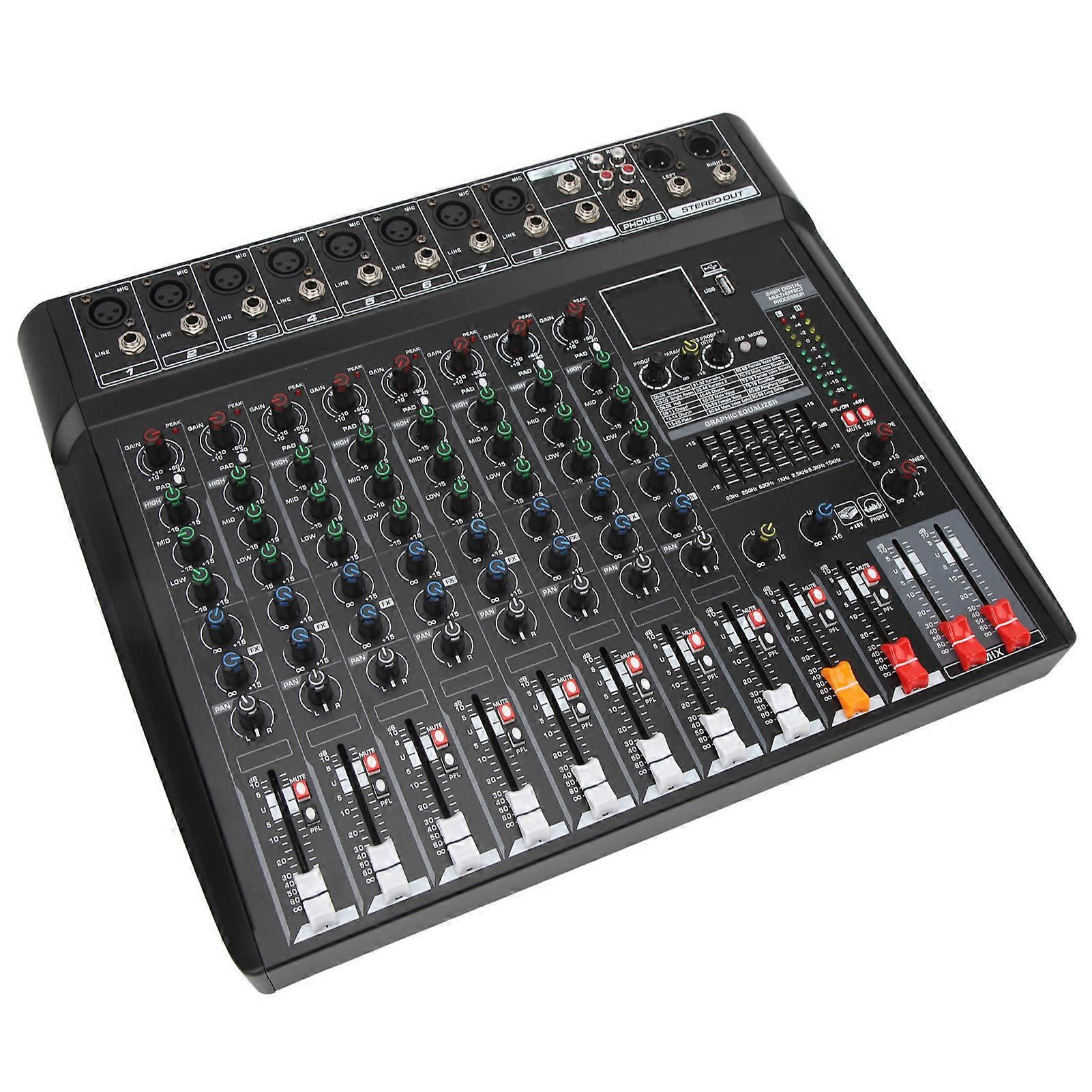 RS8 8-Channel Bluetooth Mixing Console with 99 Effects UK Plug