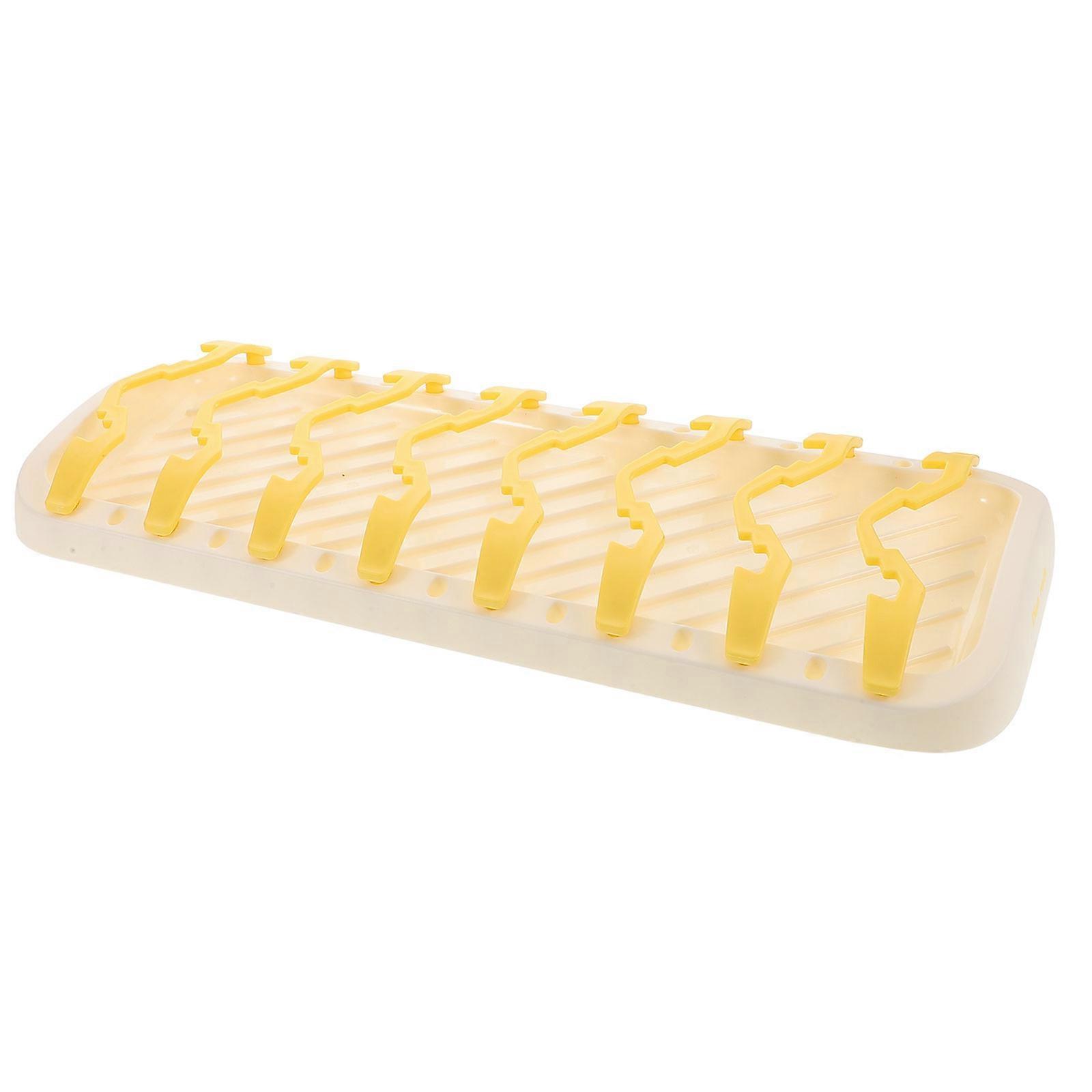 Adjustable Dish Drying Rack for Kitchen with SpaceSaving Design Multifunctional Plastic Plate Organizer in Yellow