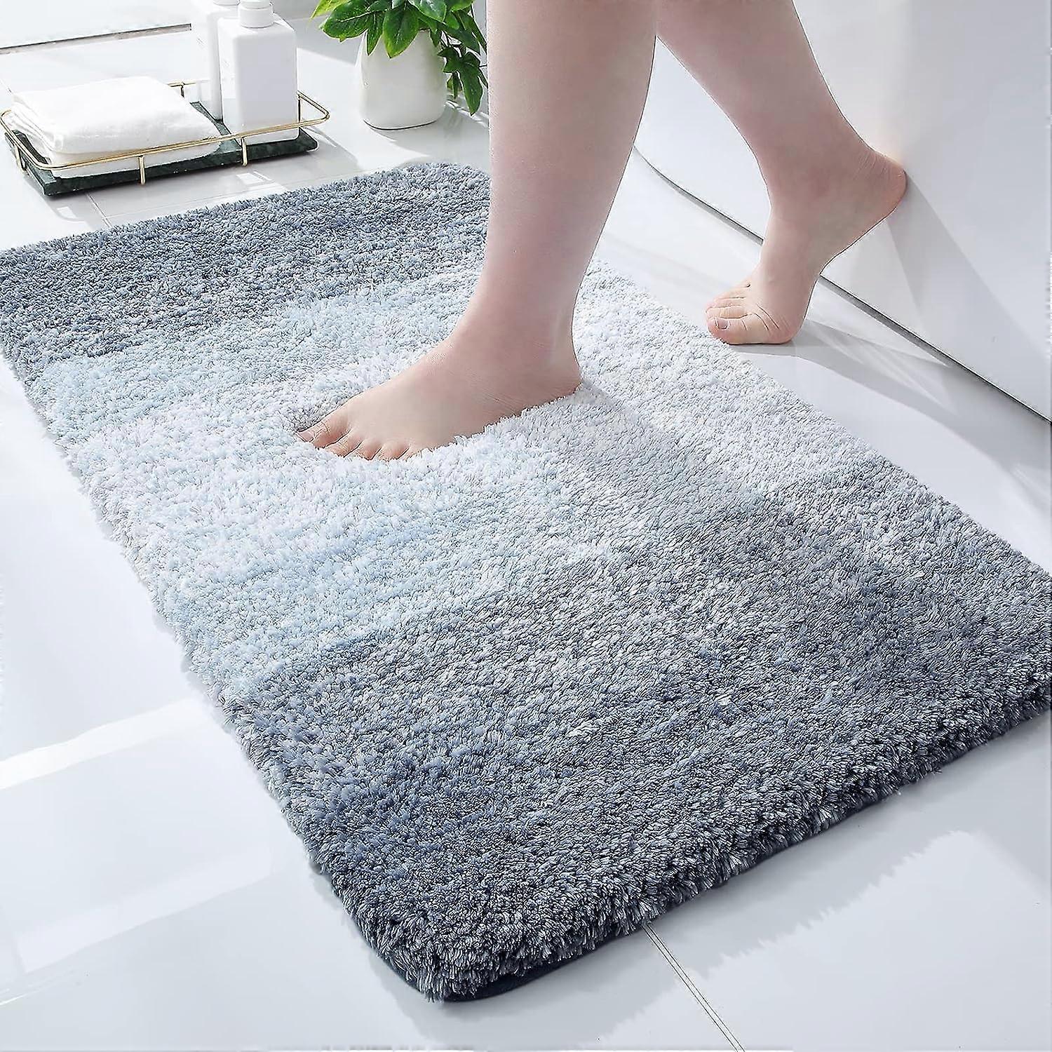 Luxury Bathroom Rug Mat, Extra Soft And Absorbent Microfiber Bath Rugs, Non-slip Plush Shaggy Bath Carpet,blue