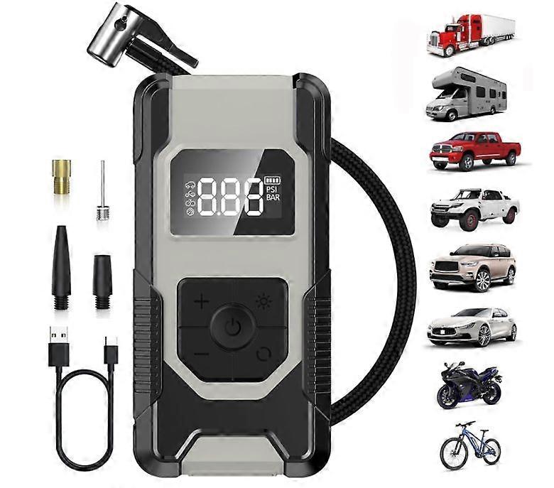 Tire Inflator Portable Air Compressor,150PSI Powerful Cordless Air Pump for Car Tires with Accurate Pressure LCD Display(Black)