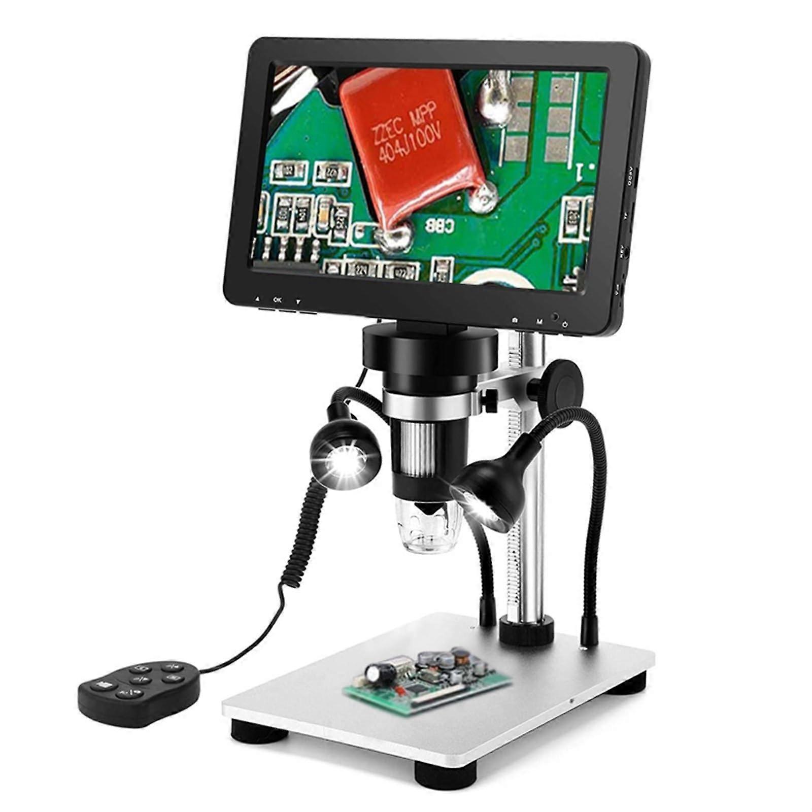 LCD 7 Inch Digital Microscope HD USB Microscope 1200X Magnification Wired Remote Video Recorder