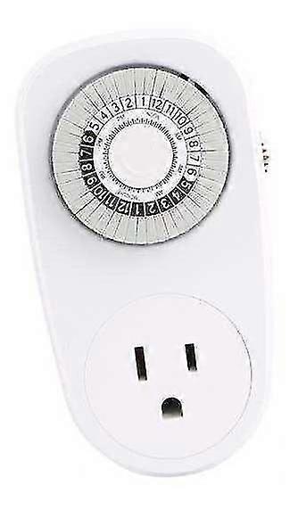 Mechanical timer switch with plug US plug, timer socket smart timer mechanical socket smart switch socket (white) (2 pcs)