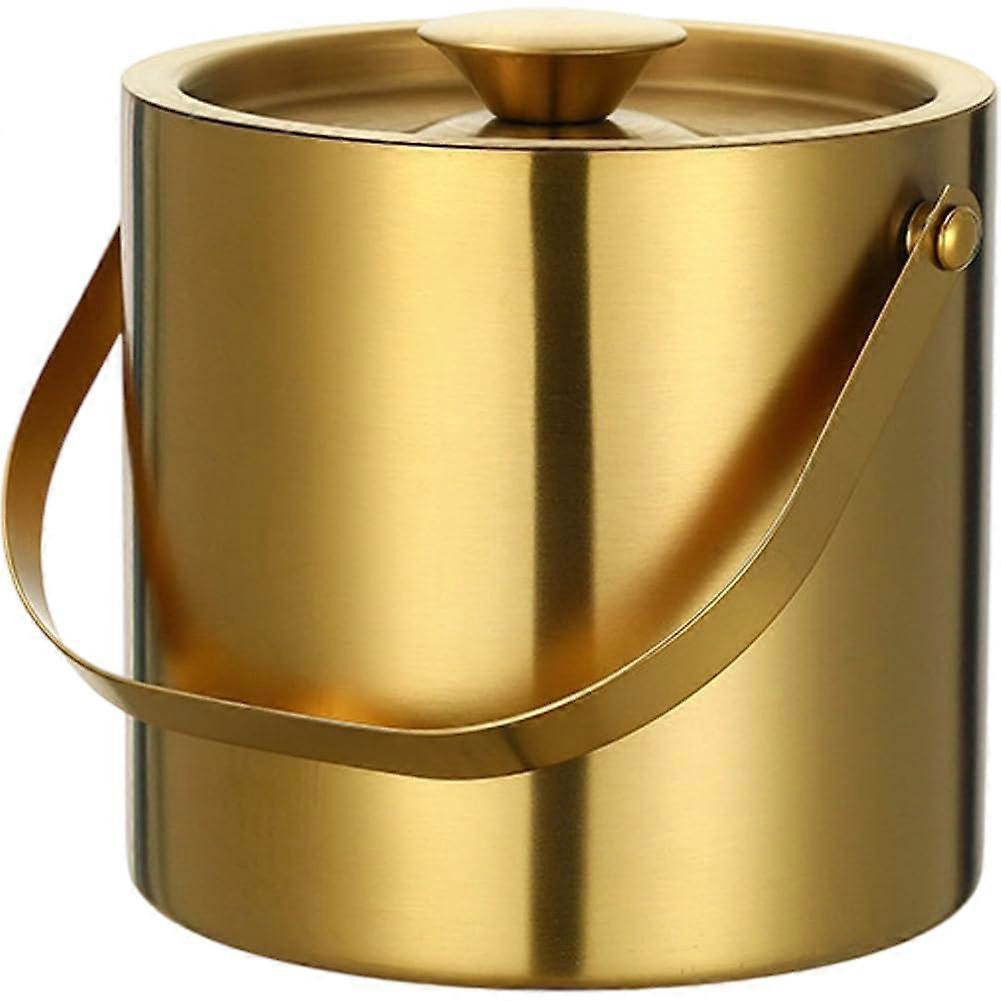 3L Stainless Steel Ice Bucket With Lid Double Wall Insulated Portable Wine Bucket For Bar Use