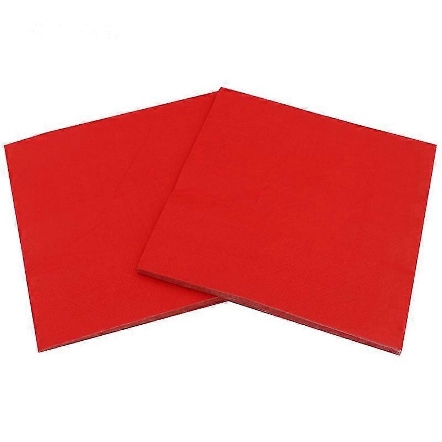 1 pack Solid Color Printed Paper Napkin (red)