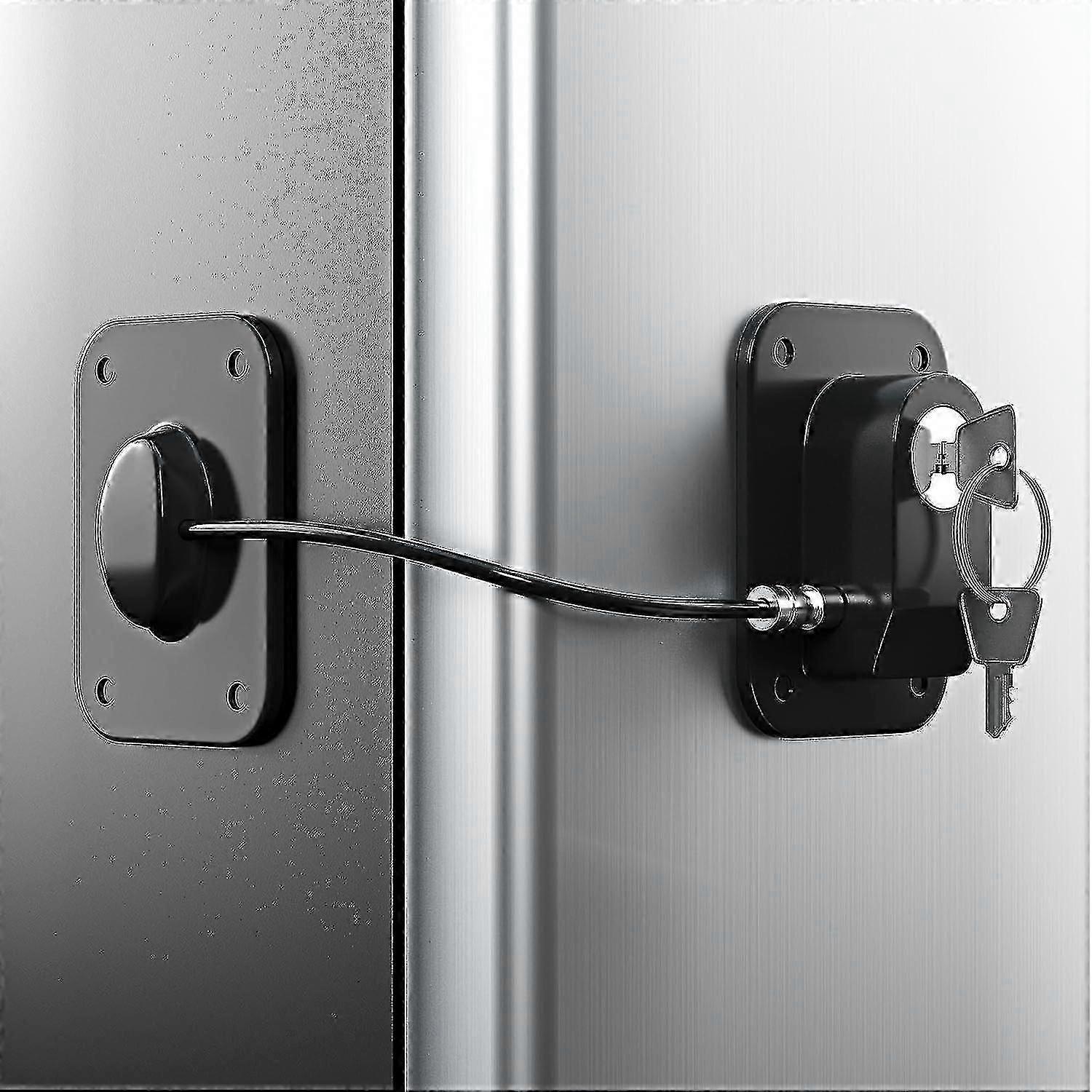 Refrigerator Lock, Fridge Lock With Silicone Wire Protection Fridge Locks For Kids Easy To Use And Install Fridge Locks With Key Surface-friendly Free
