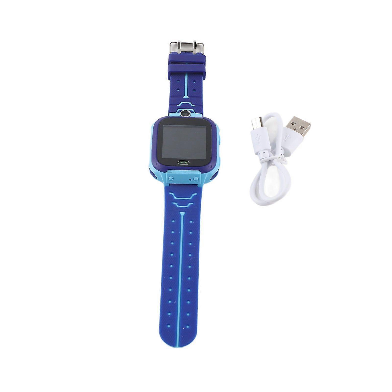 2G Kids Smart Watch LBS Positioning Children Phone Watch Support SOS Alert Photo Taking Gaming Classroom Mode Remote Shutdown Blue