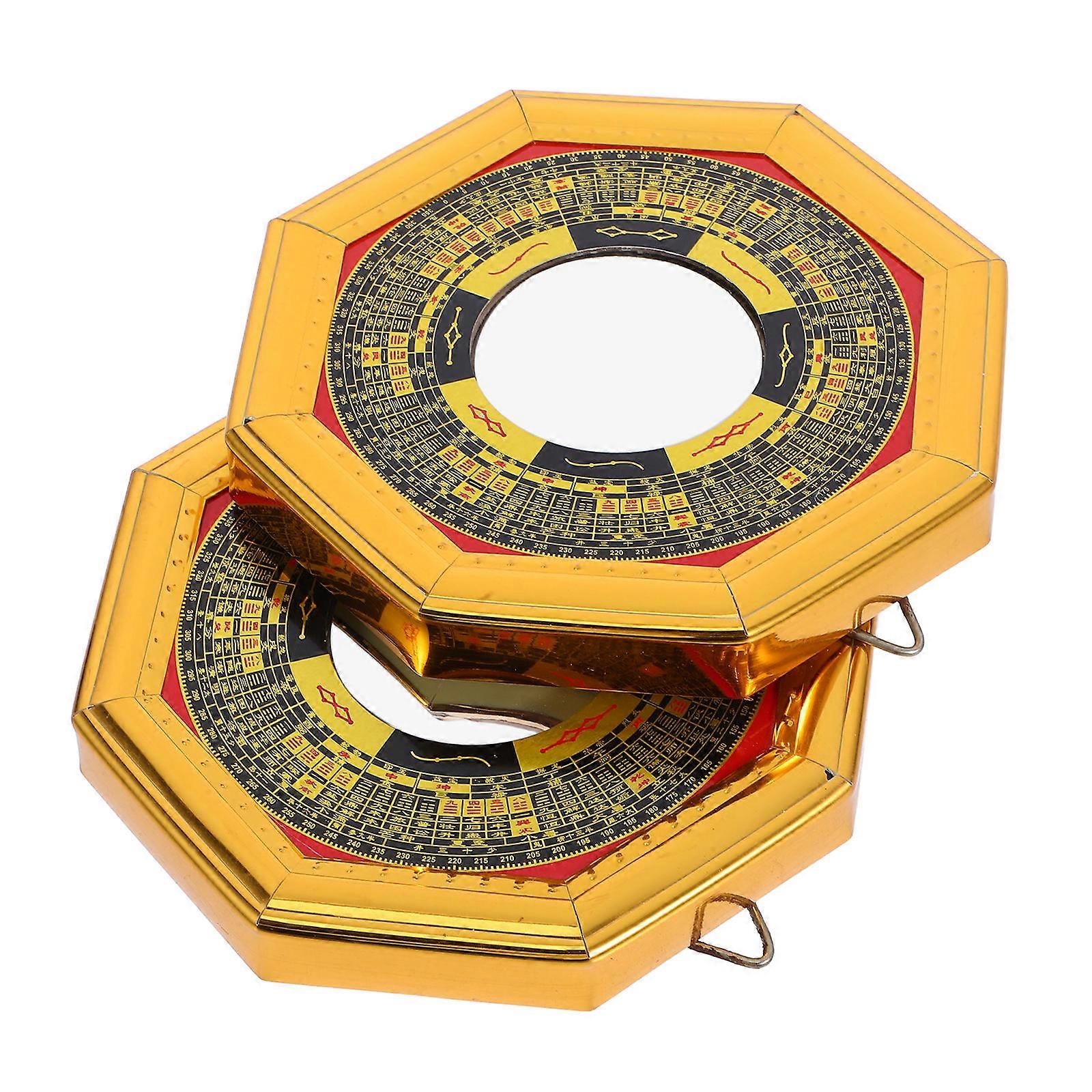 Traditional Bagua Mirror Alloy Protection Feng Shui Convex Mirror 4Pcs