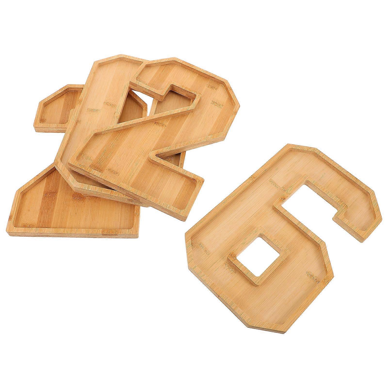 2026 Charcuterie Numbers Wooden Board for Serving 1Set with Divided Compartments
