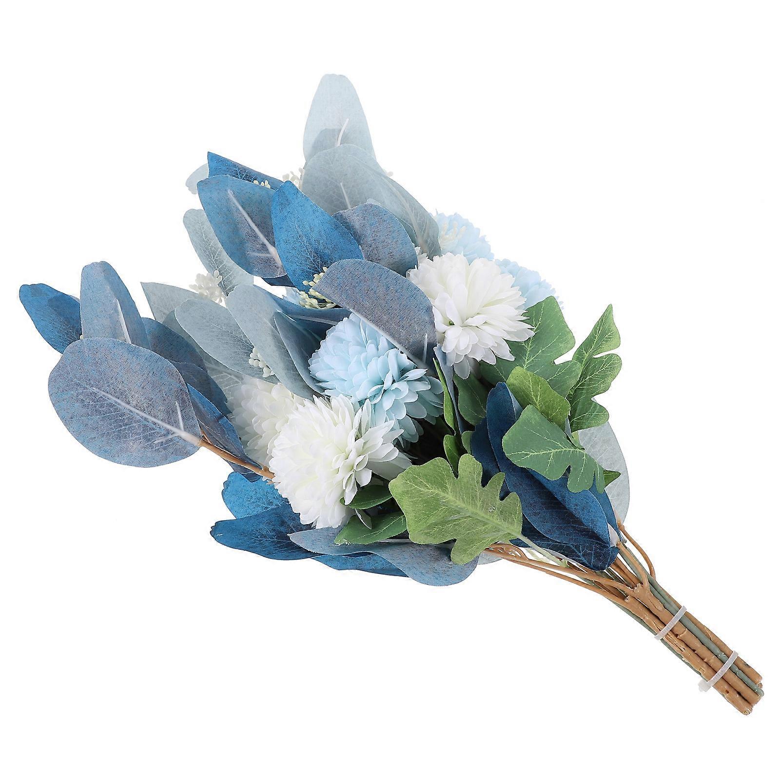 Fake Hydrangea Bouquet Flower Arranging Artificial Bouquet Decor 1Pcs Blue