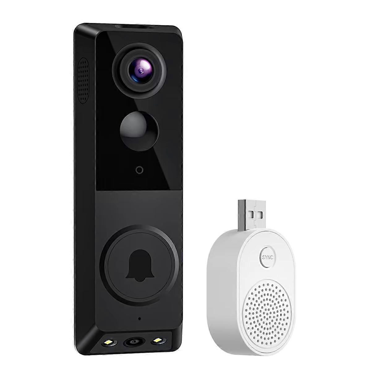 720P Video Doorbell Camera Color Night Vision Wireless Surveillance Camera Rechargeable Wi-Fi Intercom Doorbell