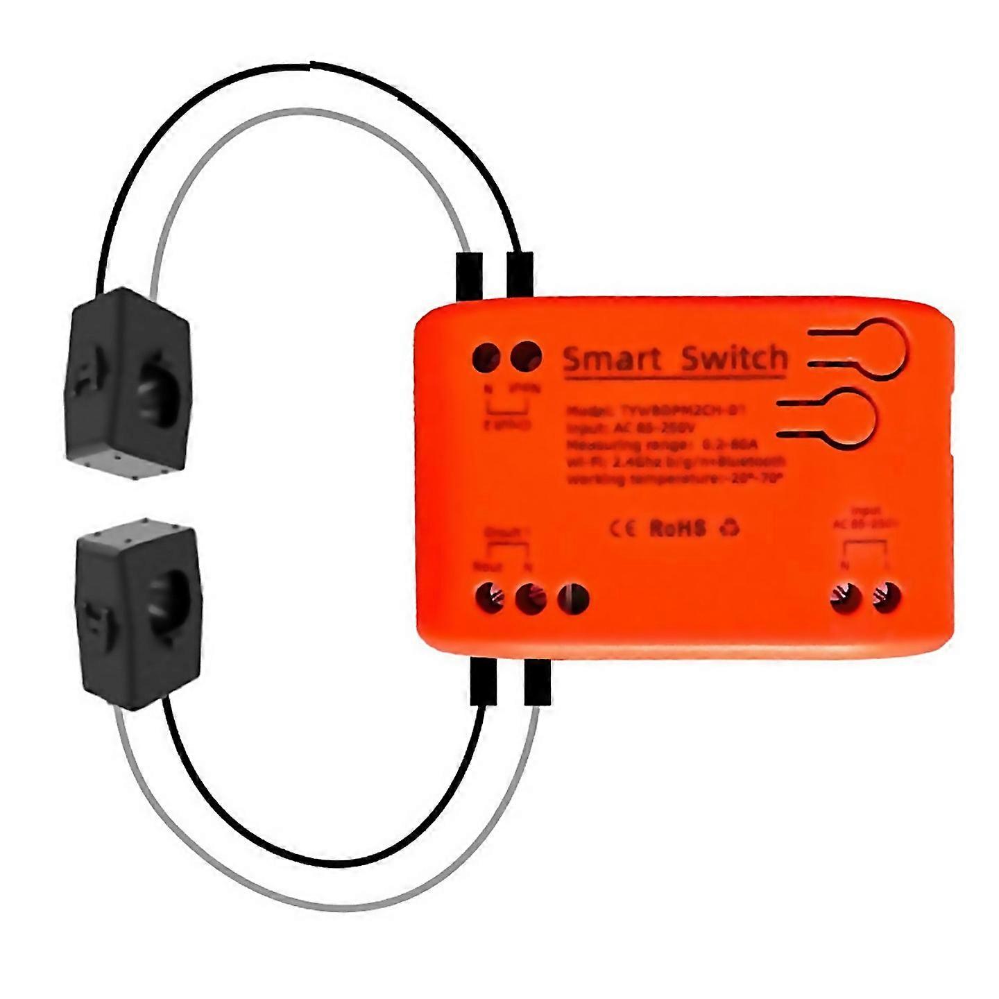 For Tuya Smart 85250v Wifi 2 Channel Clamp 80a Smart Energy Meter
