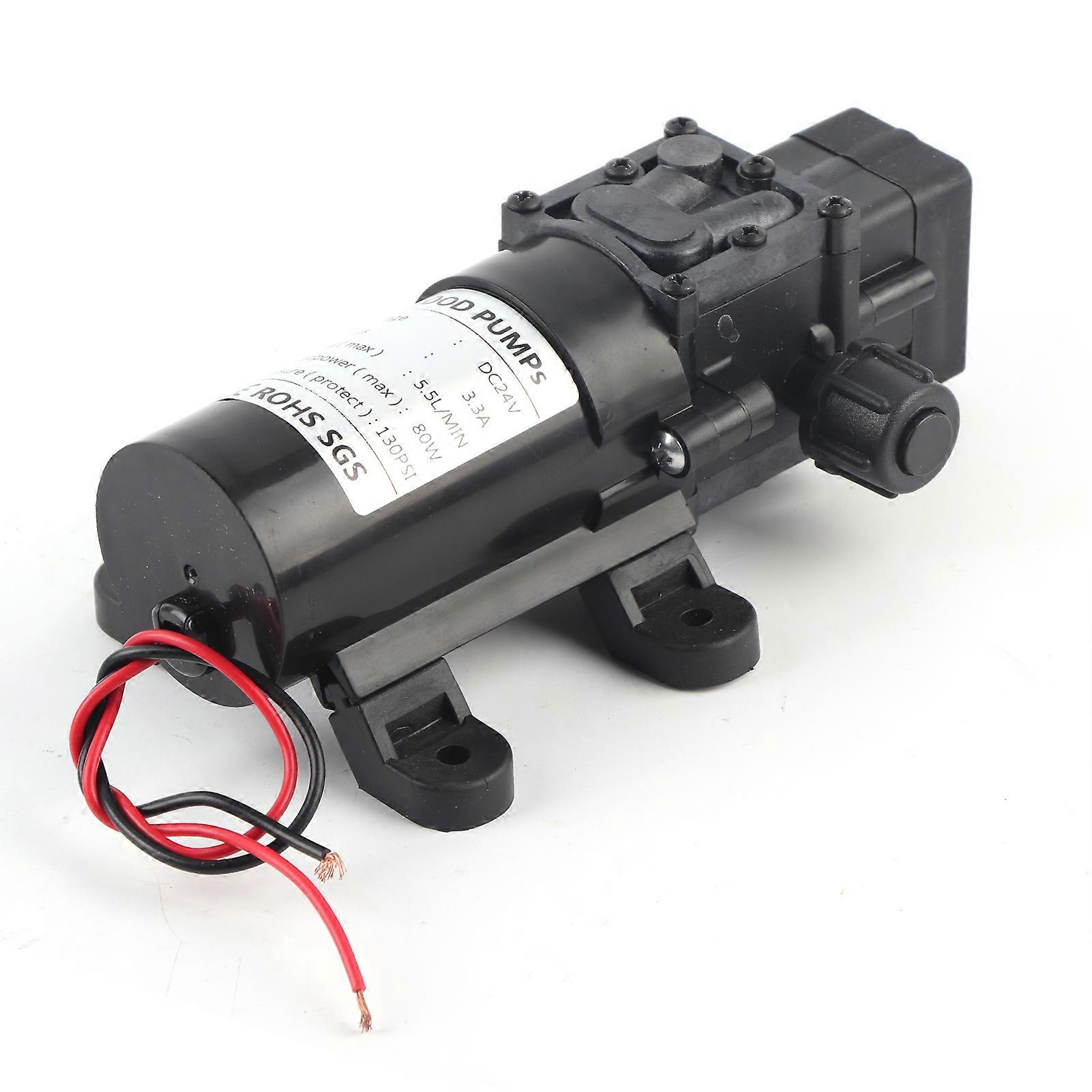 DC 24V 80W 5.5L/min Self-priming Diaphragm Water Pump with Automatic Pressure Switch