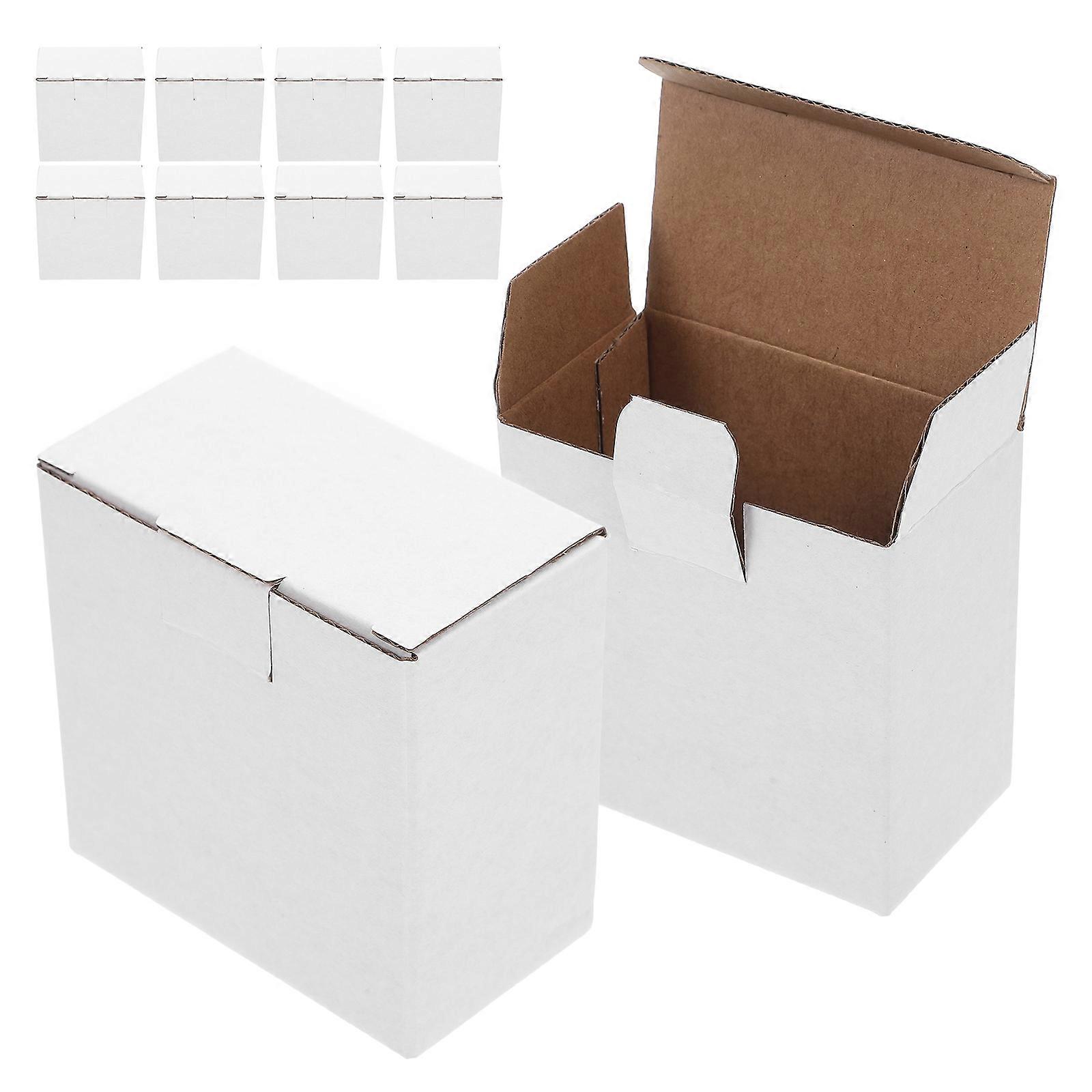 Paper Storage Box White Corrugated Cardboard Box for Storage 10Pcs