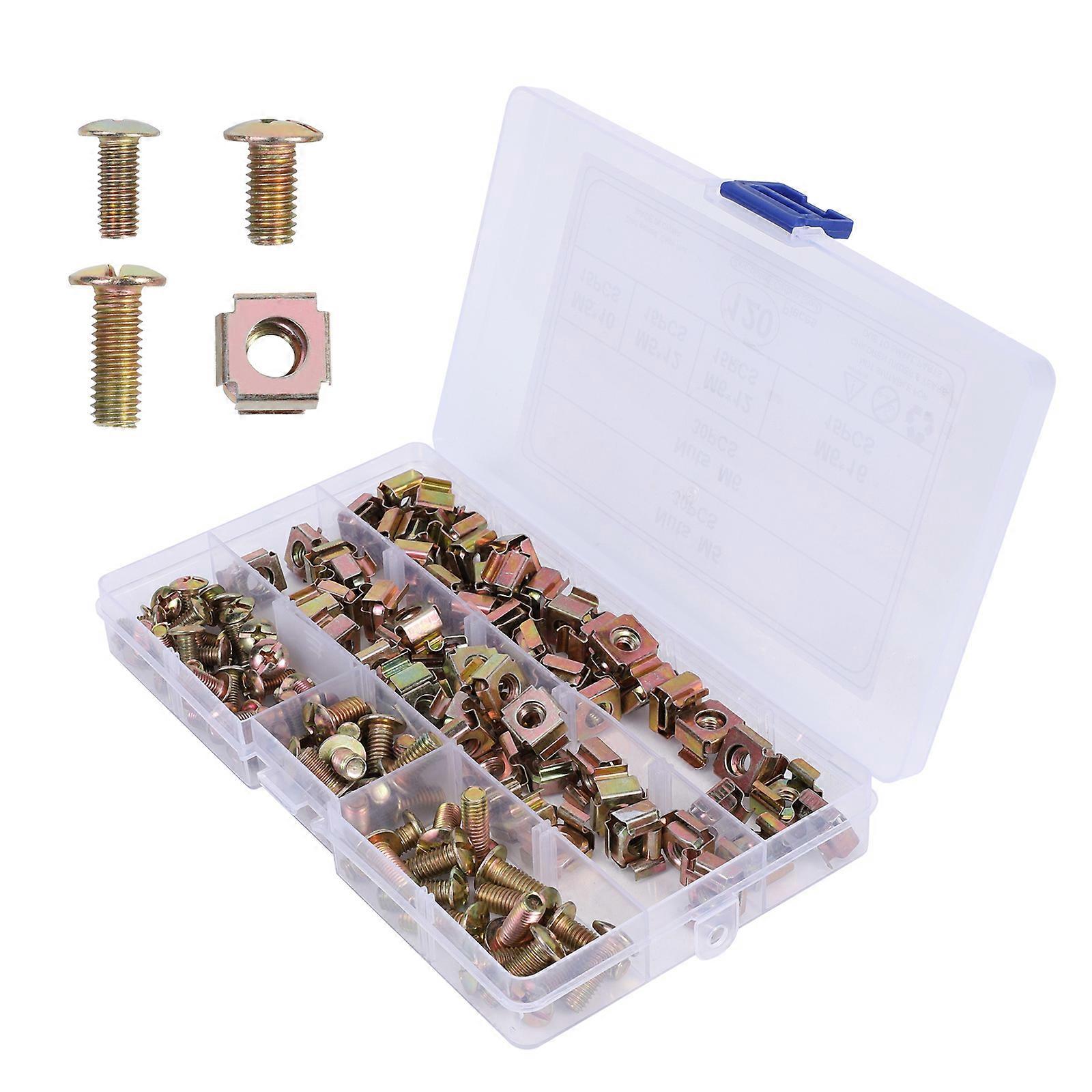 Square Hole Nut Carbon Steel Cage Nut Kit for Mounting 240Pcs Box