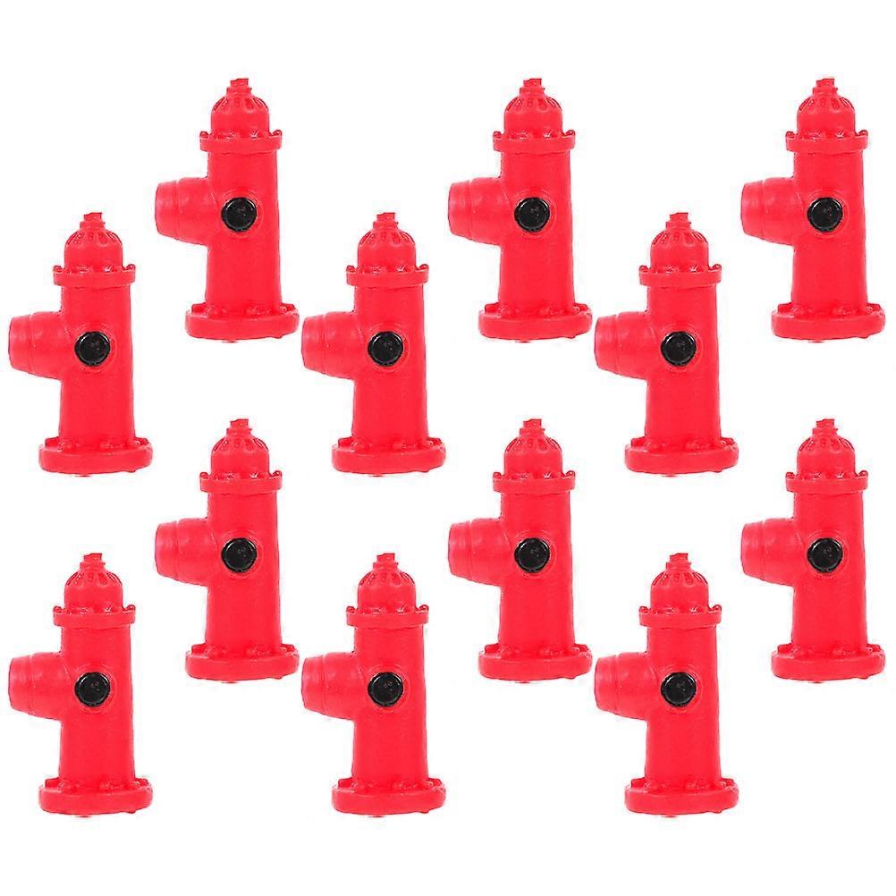 Fire Hydrant Model Resin Fire Hydrant for Micro Landscape 24Pcs