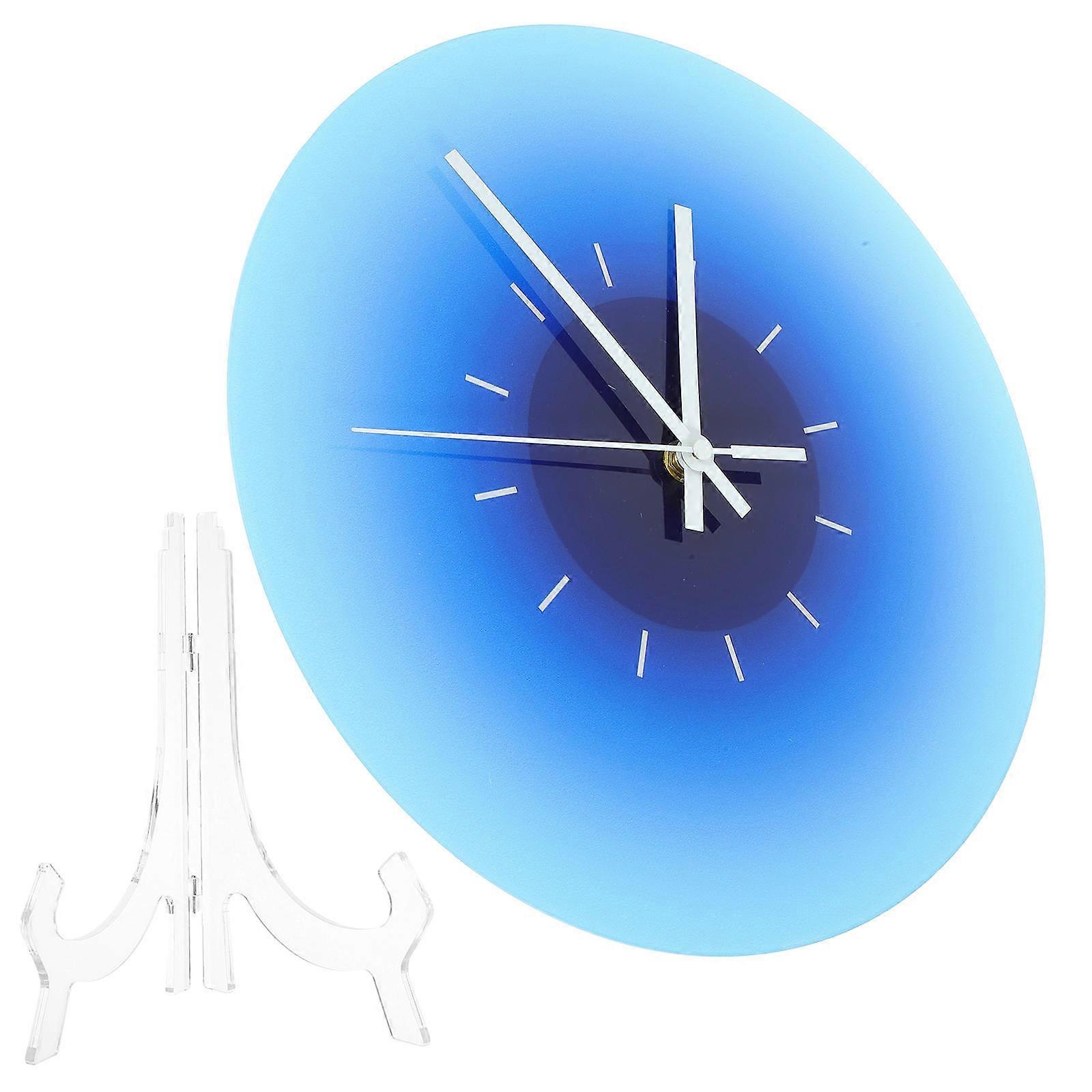 Home Use Acrylic Wall Clock Decorative Clock 4Pcs Blue with Support