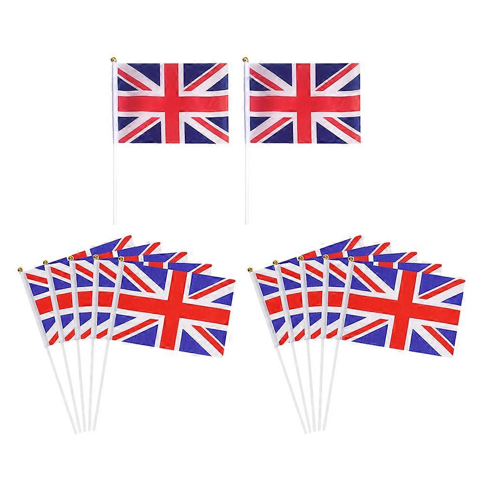 Uk Hand Flags British Flag for Decoration 12Pcs Small Waving Flags