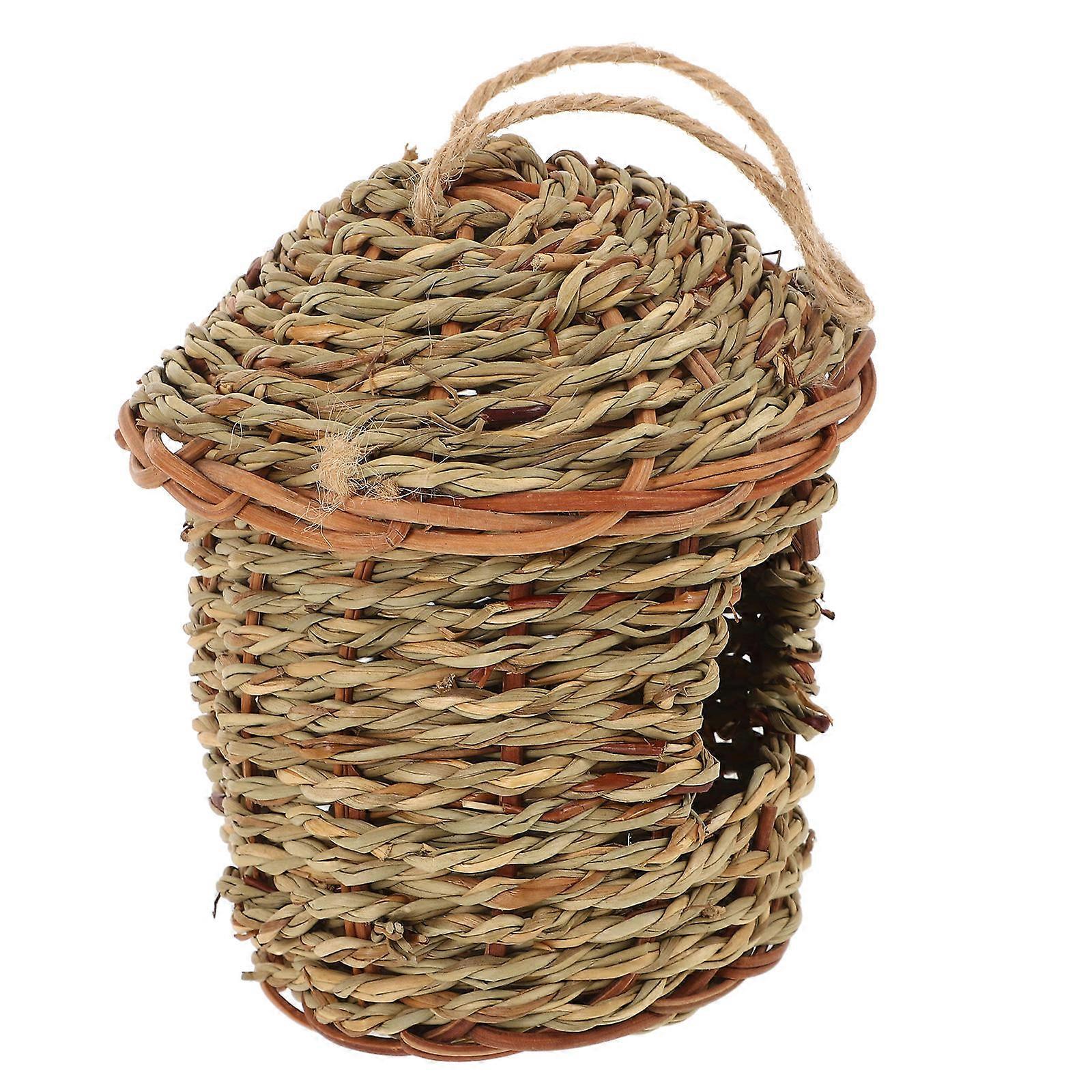 Natural Bird House Bird Nest for Breeding 4Pcs Grass Material