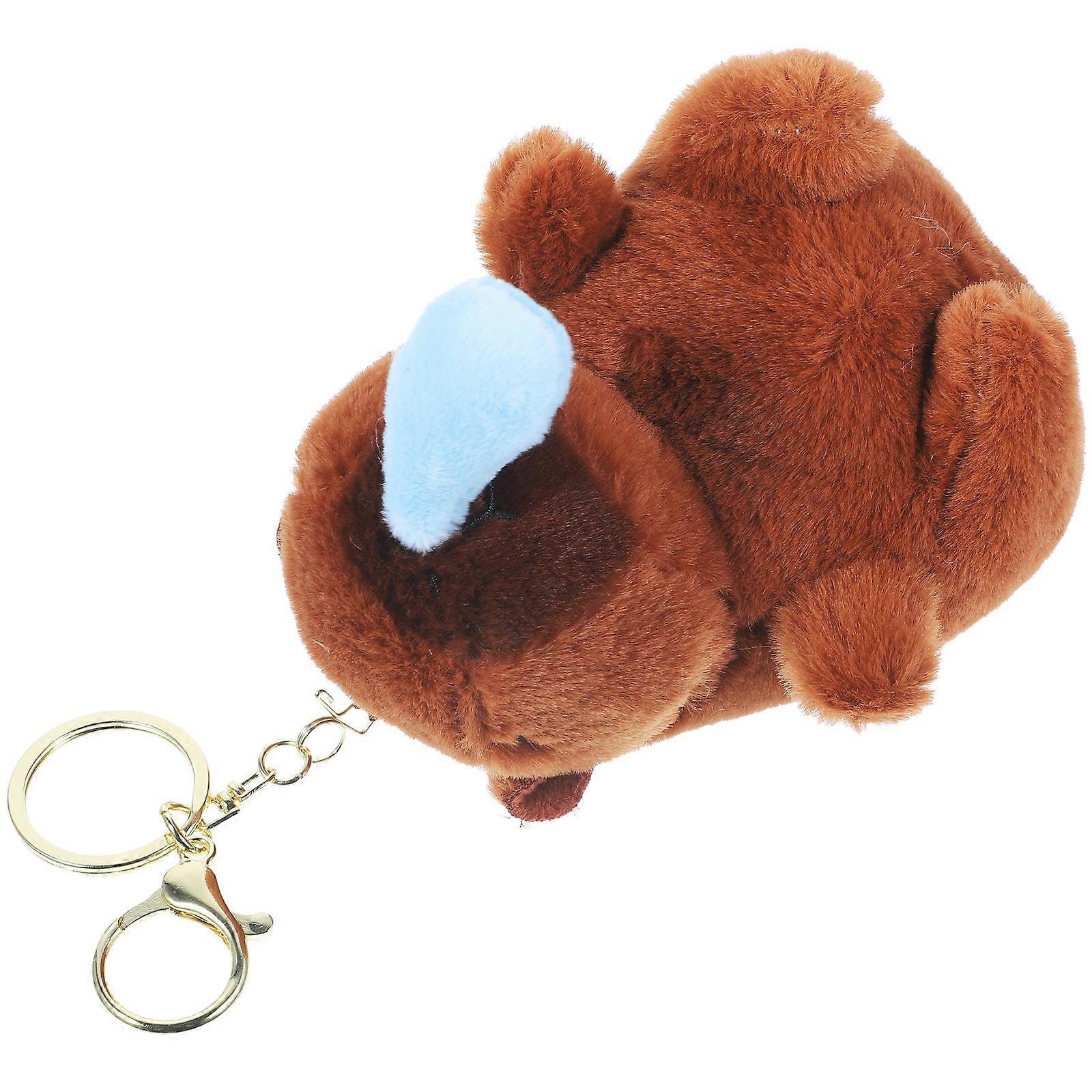 Plush Capybara Pendant for Keychain 4Pcs Soft Backpack Hanging Charms