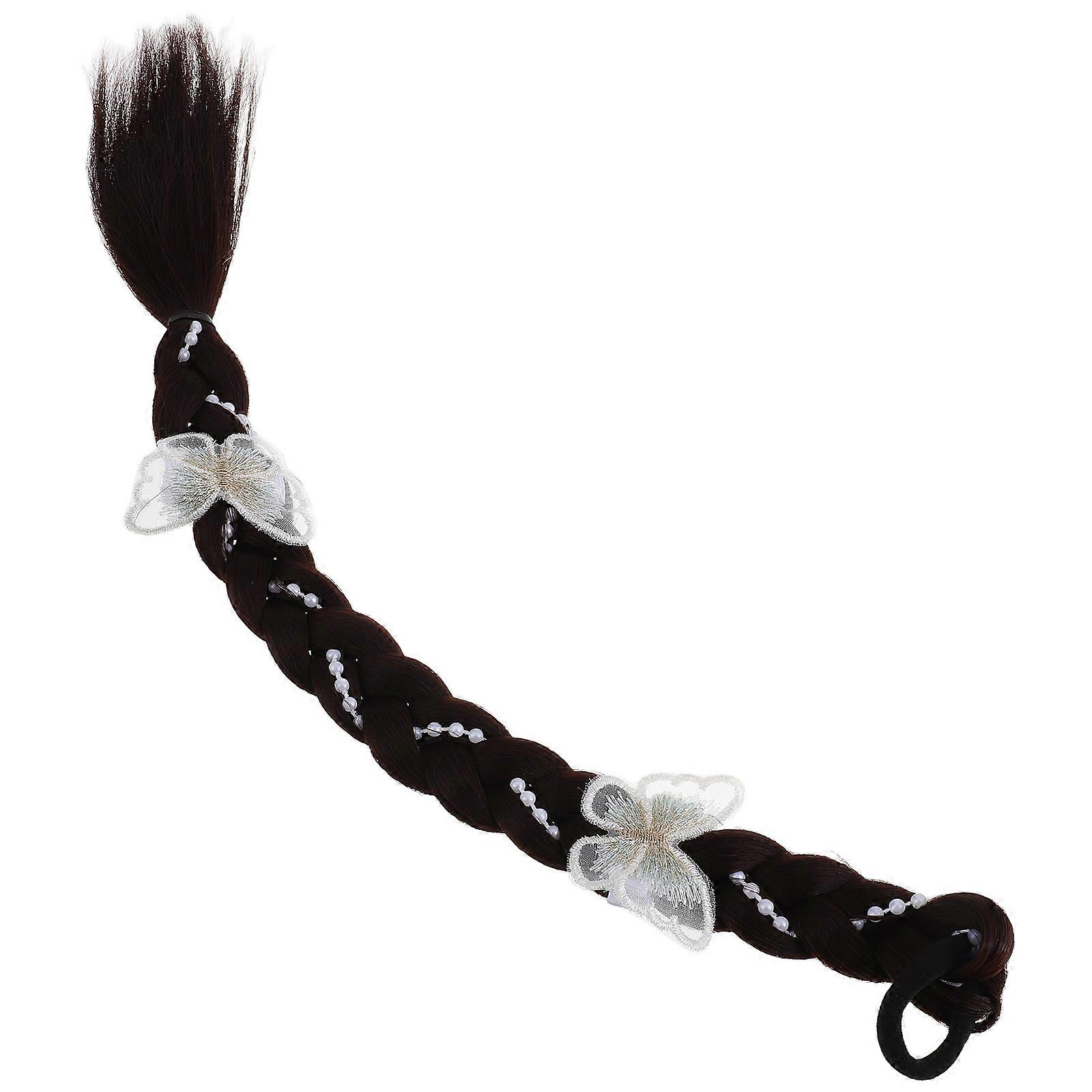 Dark Brown Hair Ponytail Extension for DIY Styling 5Pcs Set