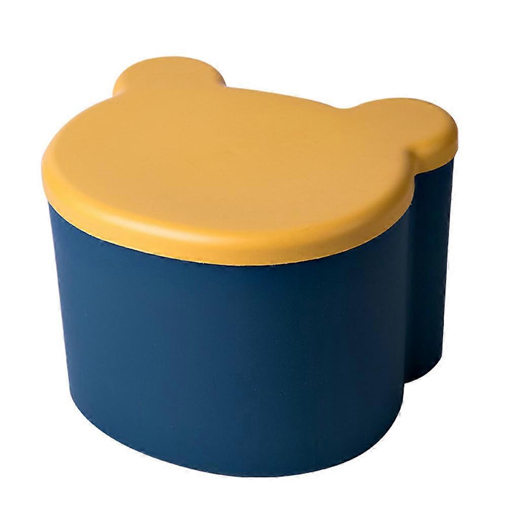 Multifunctional Storage Container Cartoon Storage Stool for Kids 2Pcs Blue